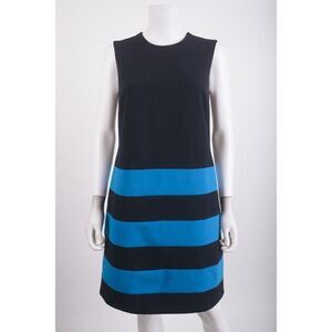 Victoria Beckham Womans Shift Dress Size US 6 UK 10 Blue Stripe